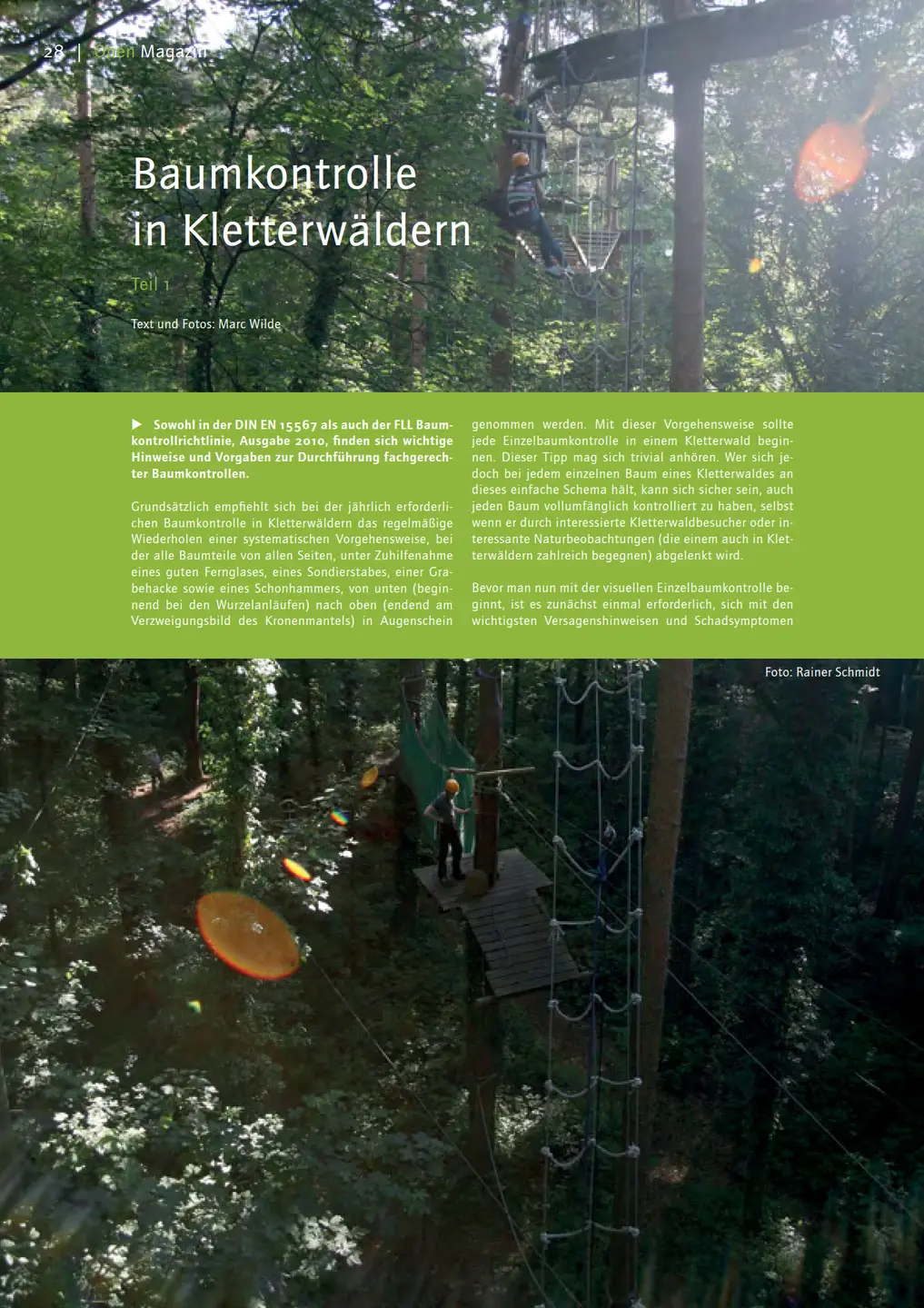 27.02.2015: Baumkontrolle in Kletterwäldern Ansicht des PDF Artikel aus dem Magazin OBEN
